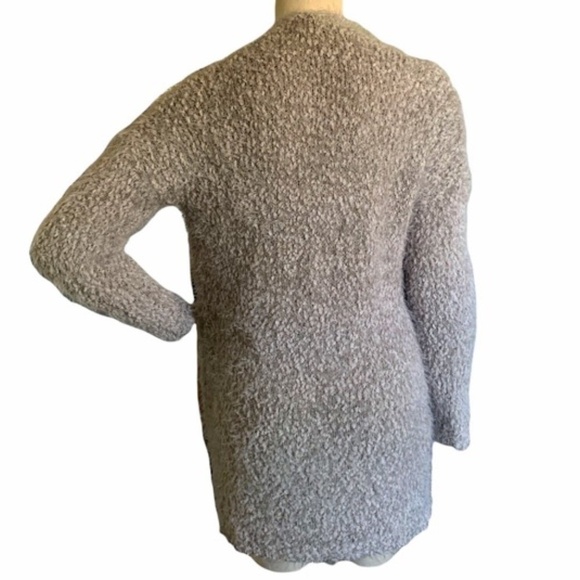 Debut Womens Open Fuzzy Eyelash Stretch Cardigan Sweater Sz L Pockets #231F - Picture 3 of 6